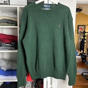 vintage polo ralph lauren men’s XL green knit crewneck sweater